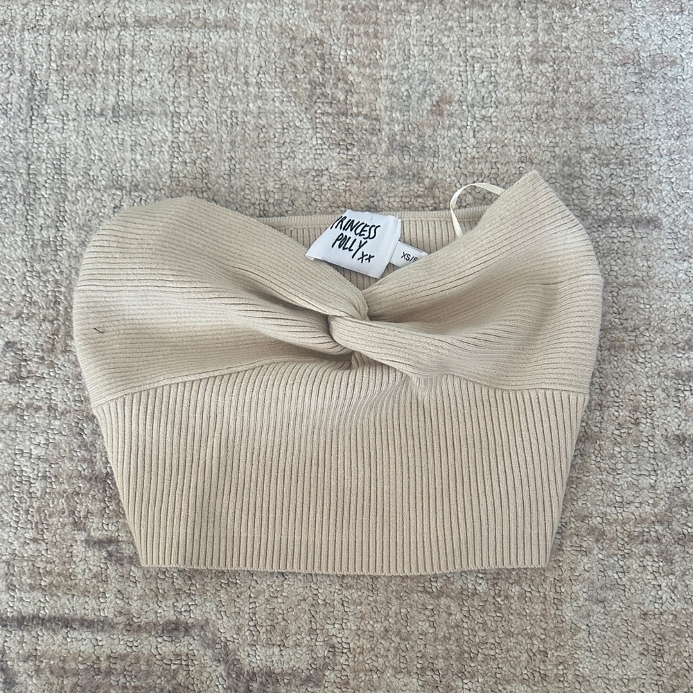 Princess Polly Tan Knotted Tube Top